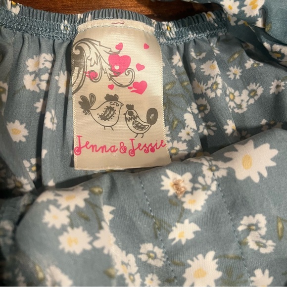 Charming Floral Blue Kids Dress - Picture 3 of 5